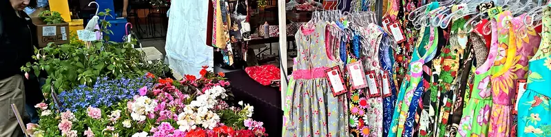 Vendors and shoppers at an Idaho farmers market